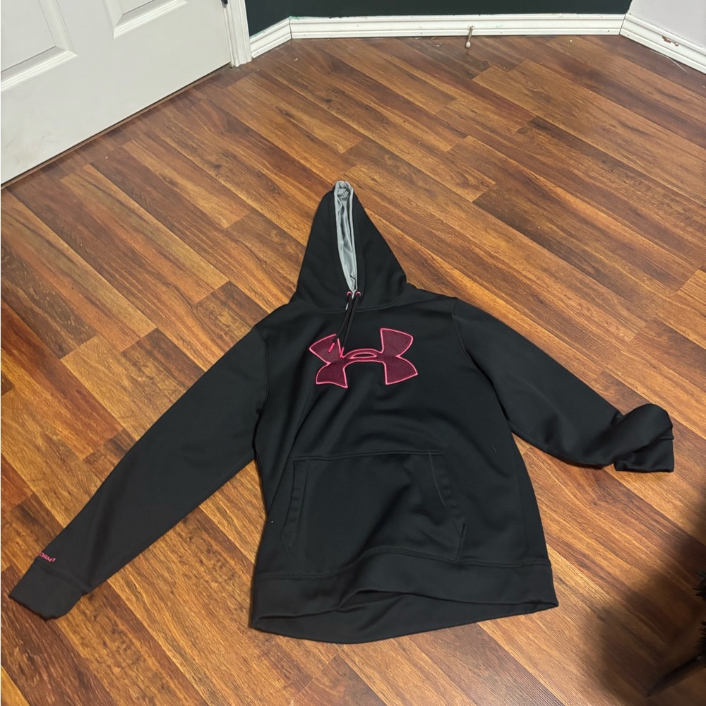 Under Armour Black Hoodie with Magenta Logo